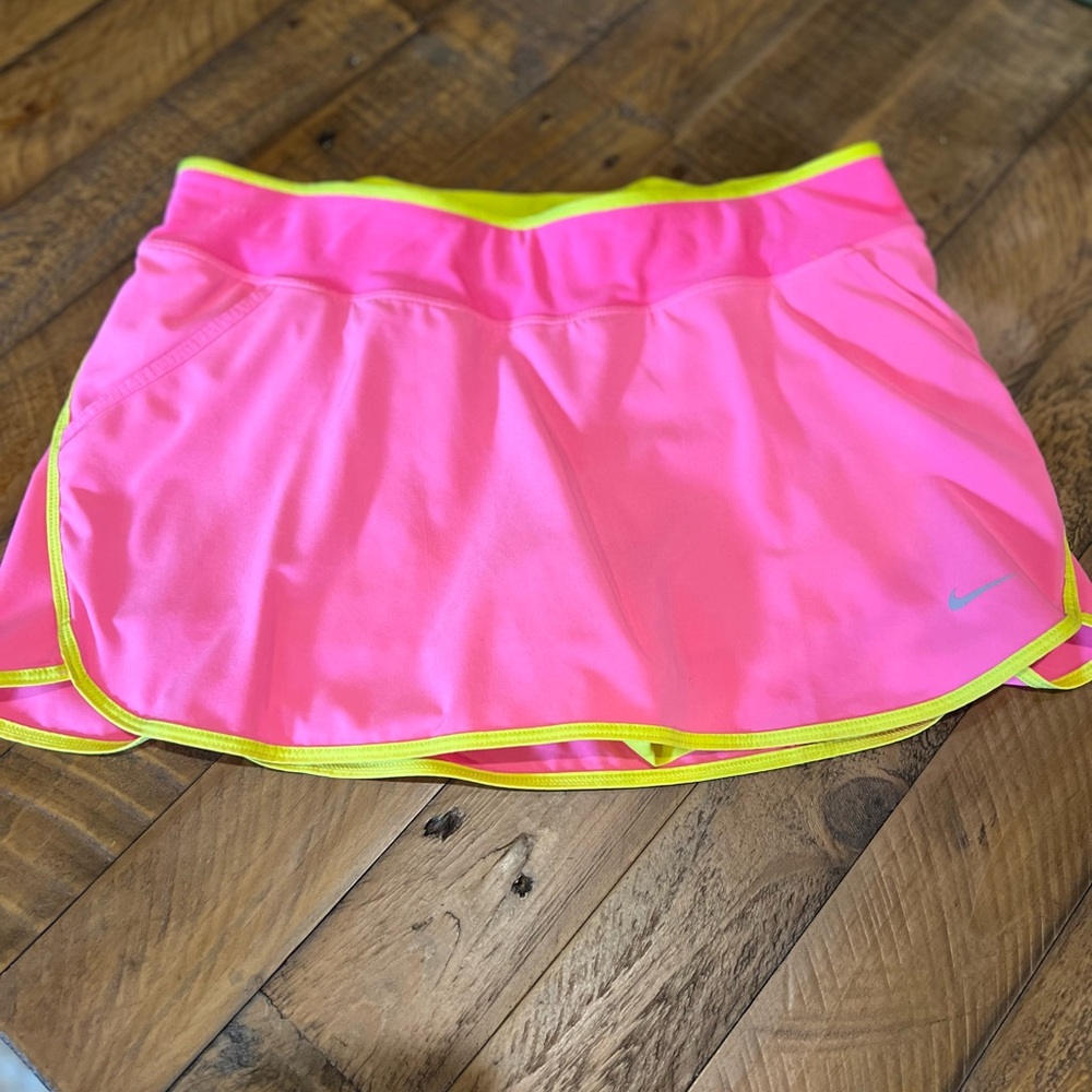 Nike Pink and Yellow Athletic Skirt